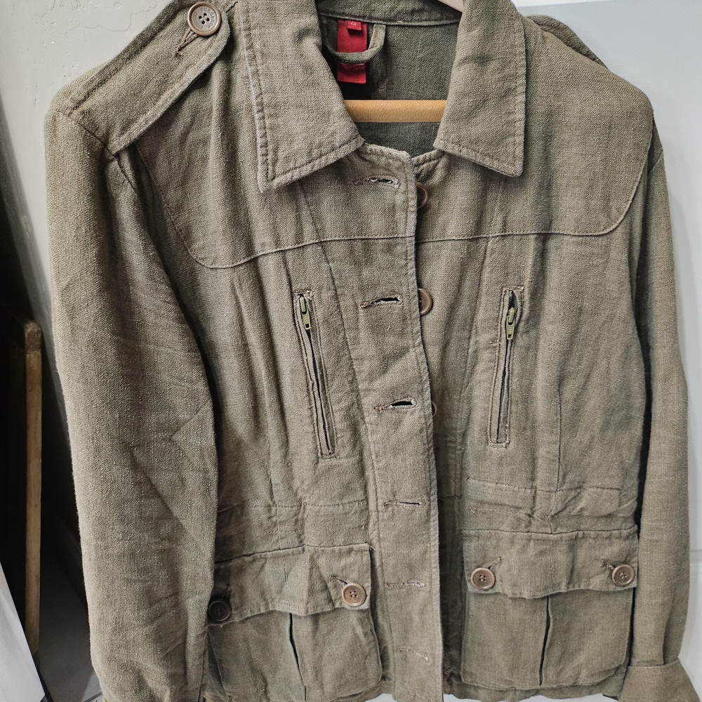 Sundance Olive Utility Jacket Never Worn Linen Very Nice